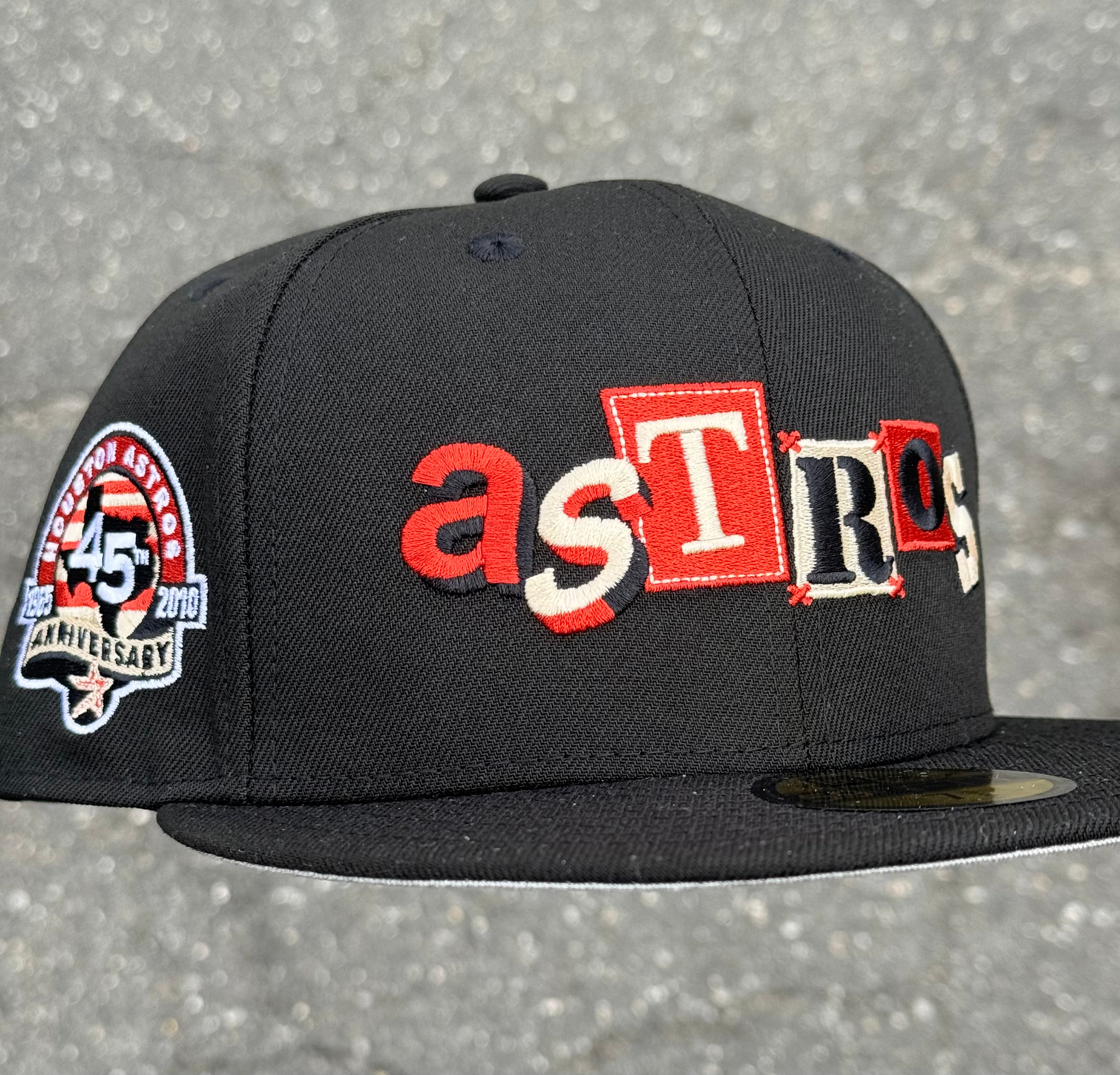 Houston Astros 45th Anniversary Side Patch Fitted Hat New Era 5950 (Black/Red)