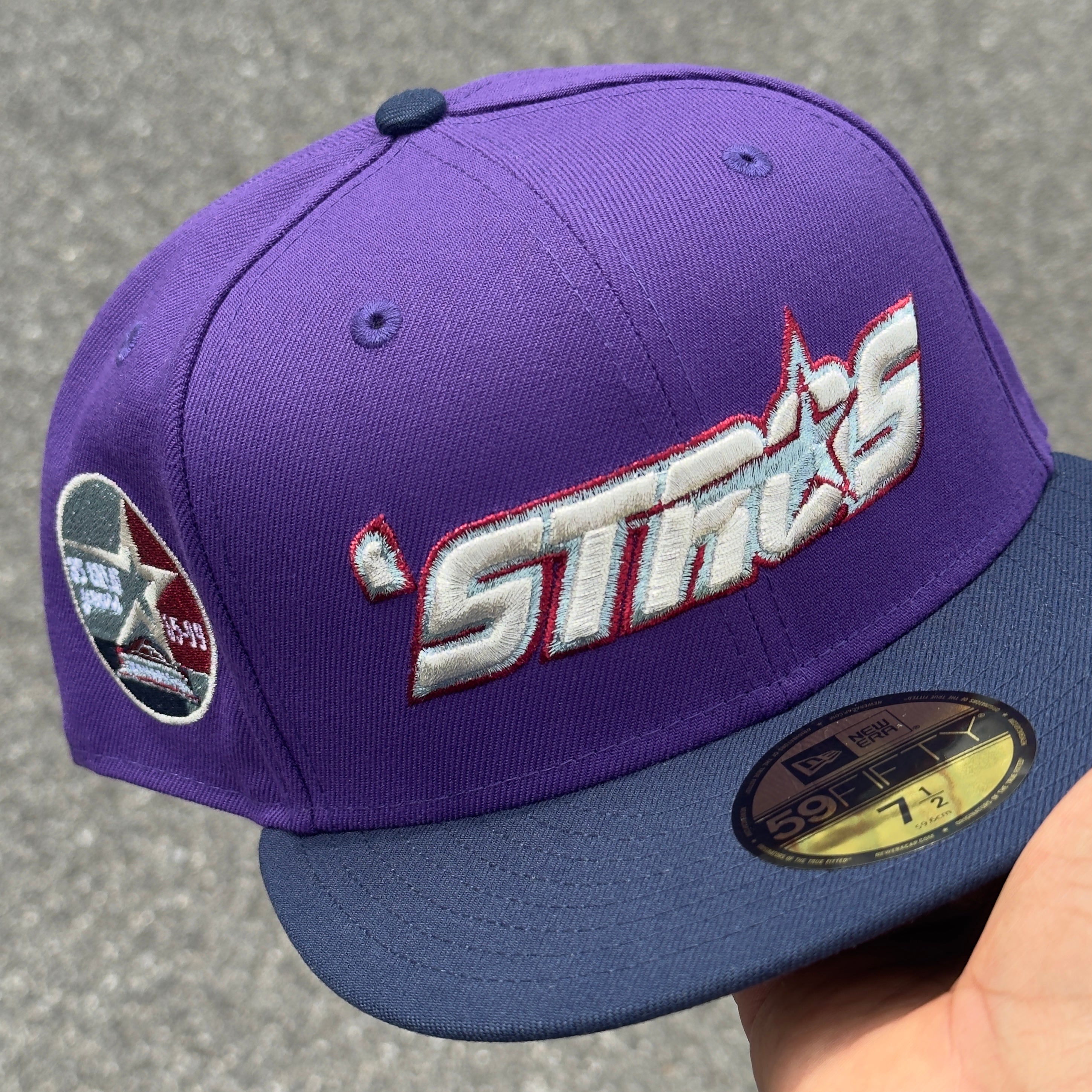 Houston Astros “STROS” 35 Great Years Side Patch Fitted Hat New Era 5950 (Purple/Navy Blue/White/Red/Sky Blue/Gray)