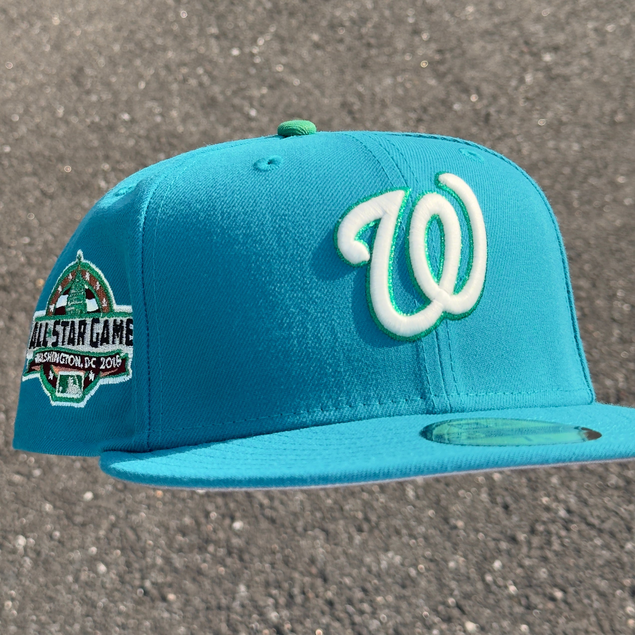 Washington Nationals 2018 All Star Game Side Patch Fitted Hat New Era 5950 (Teal/ Metallic Green/Black/White/Gray)