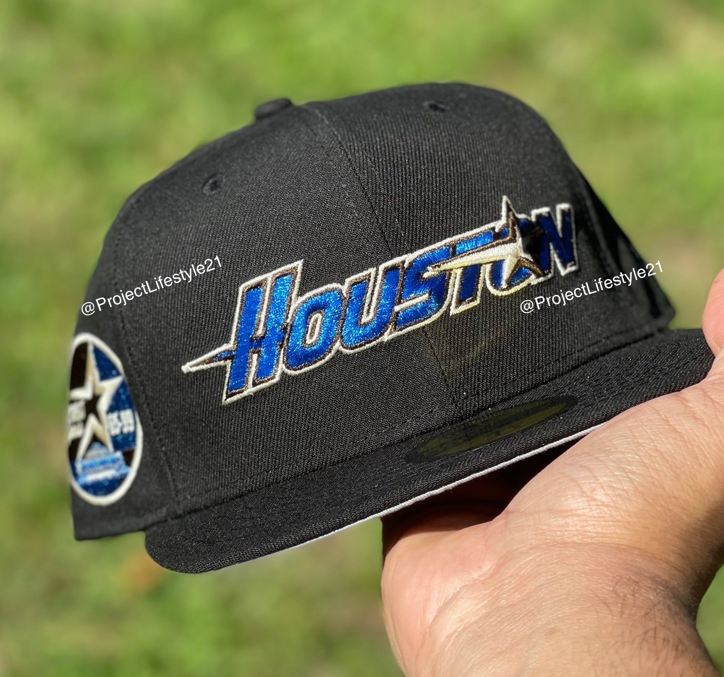 Houston Astros 35 Great Years Side Patch Fitted Hat (Black/Blue/Gray) New Era 5950