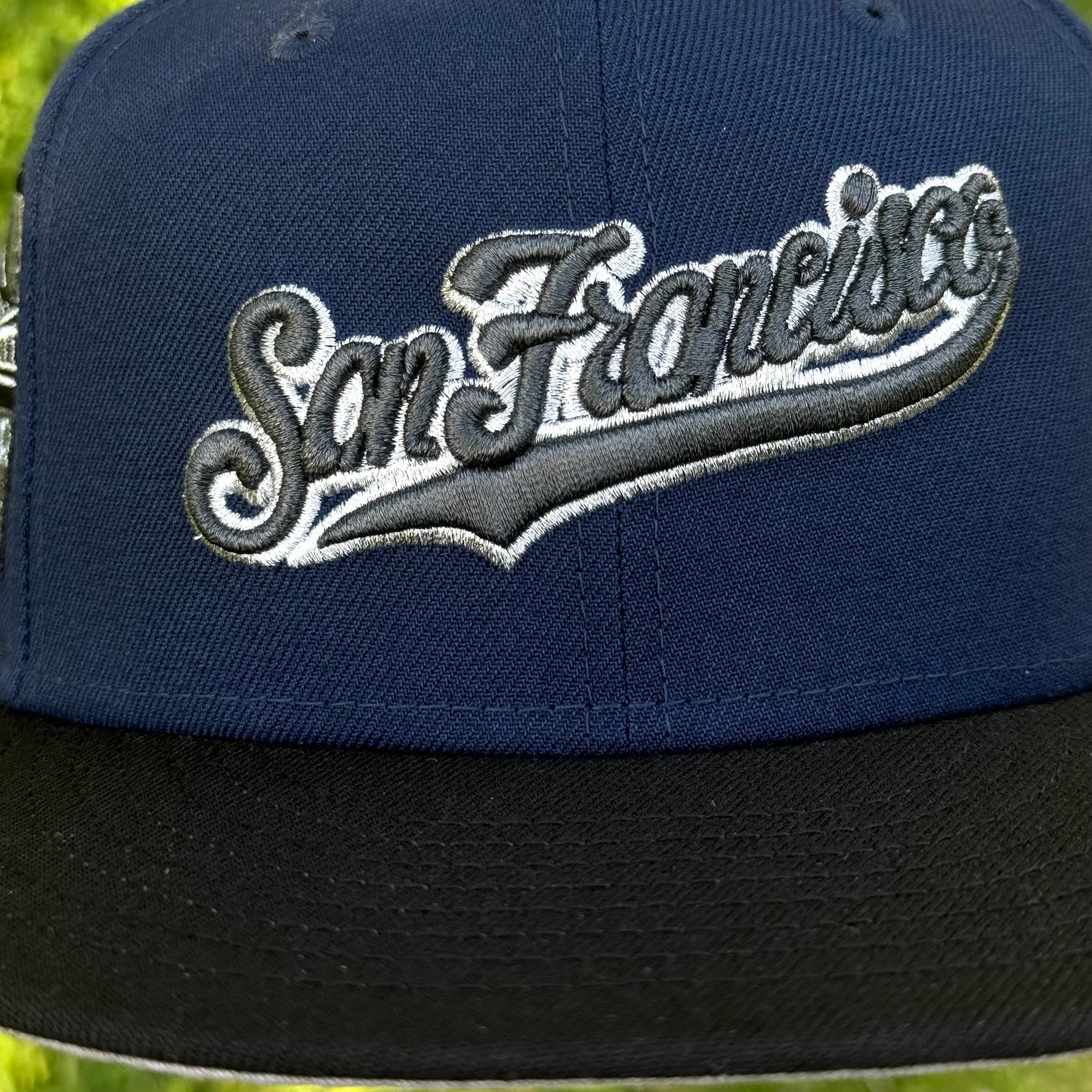 San Francisco Giants 2007 All Star Game Side Patch Fitted Hat New Era 5950 (Navy Blue/Black/Silver/Metallic Pewter)