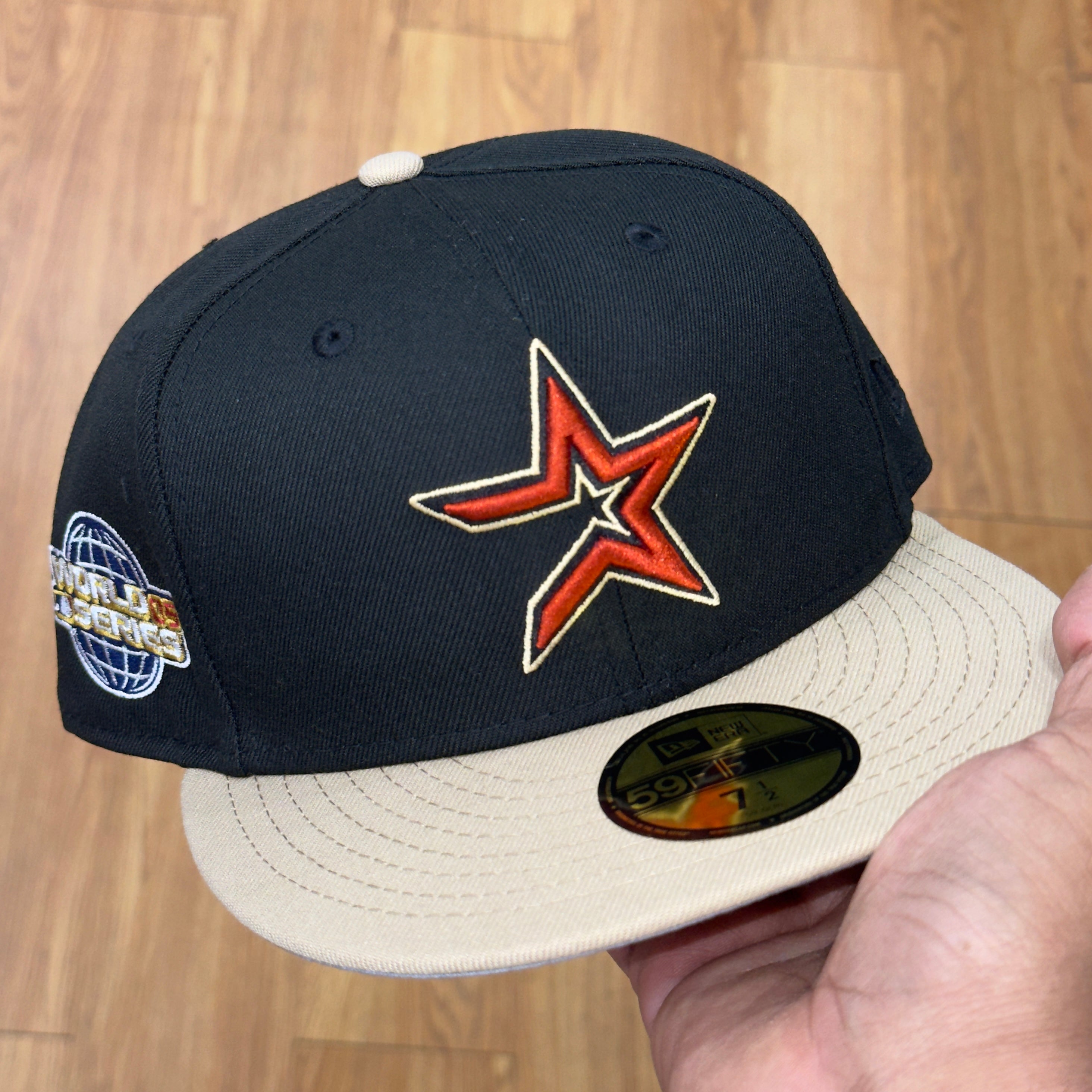 Houston Astros 2005 World Series Fitted Hat New Era 5950 (Black/Tan/Red/Blue/Gold/Gray)