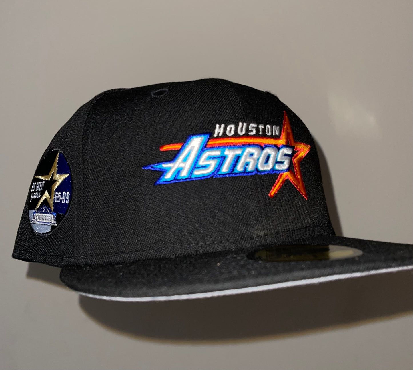 Houston Astros “Star Wars Theme” With 35 Great Years Side Patch Fitted Hat (Black/Blue/Orange)