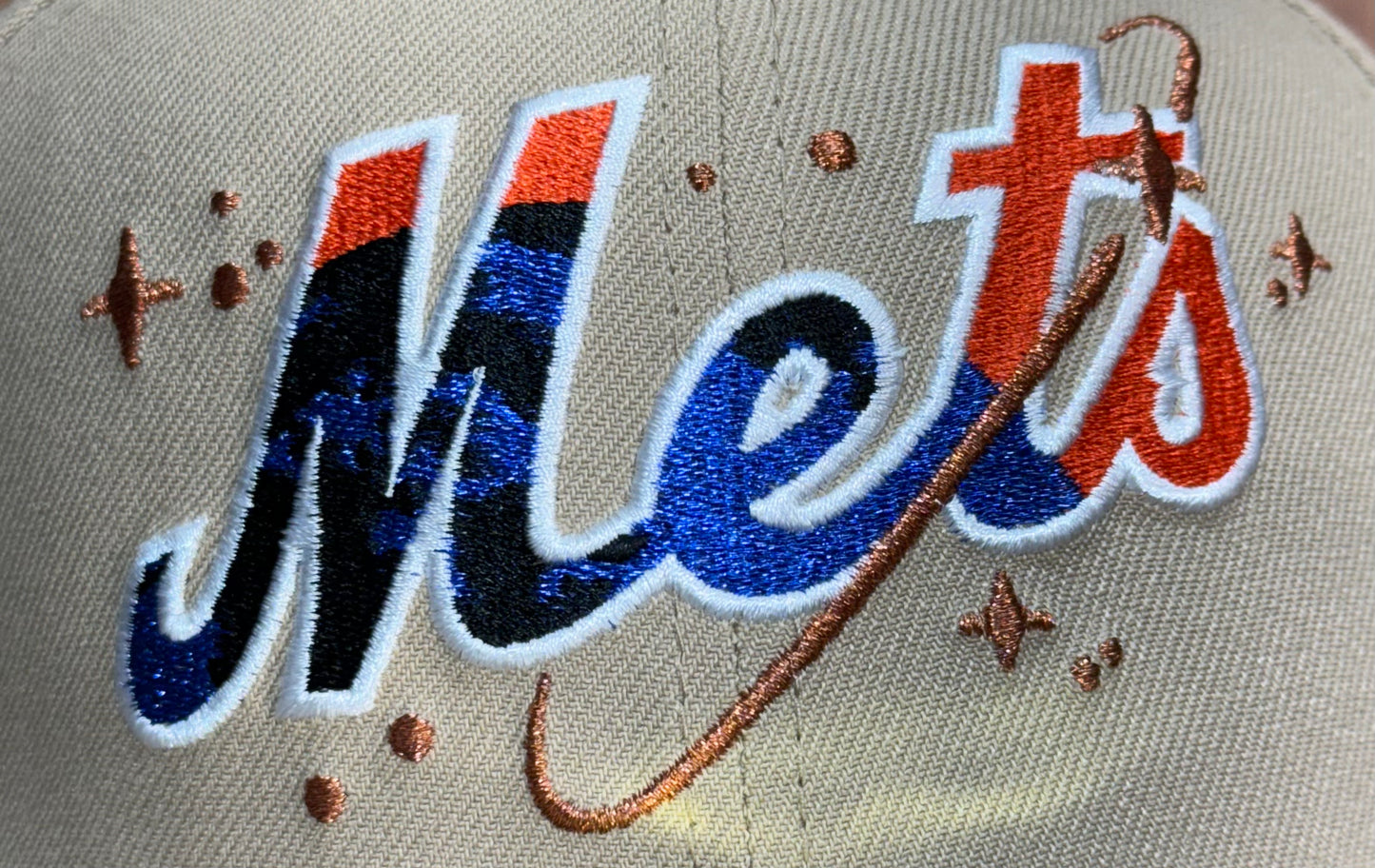 New York Mets Shea Stadium Ballpark Side Patch Fitted Hat New Era 5950 (Camel/Orange/Black/Blue/Copper)