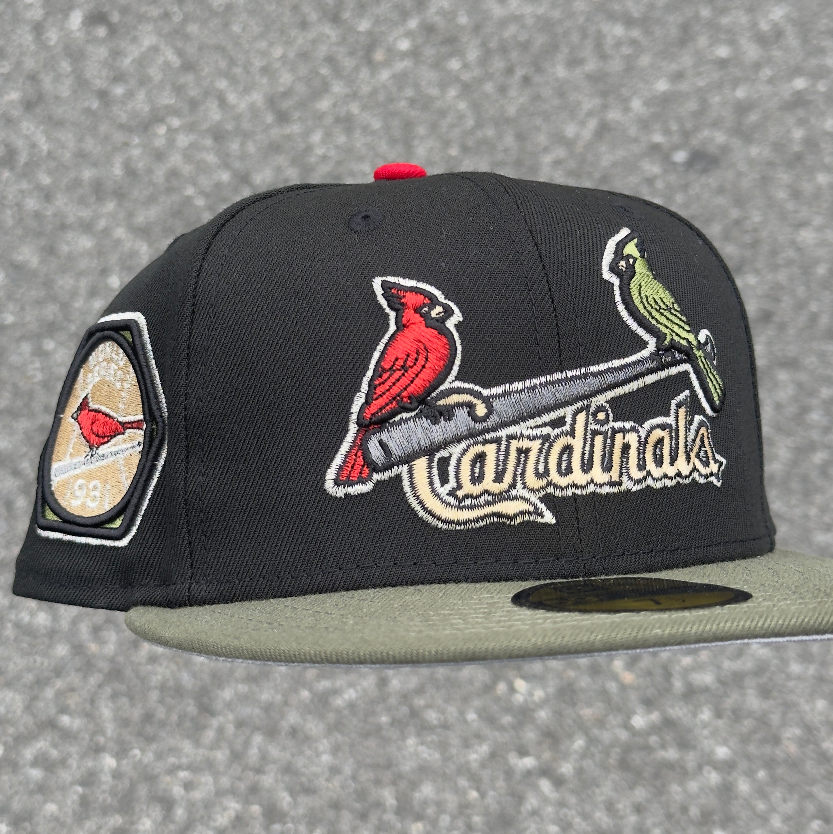 St. Louis Cardinals 1931 World Series Side Patch Fitted Hat New Era 5950 (Black/Olive Green/White/Red/Tan/Gray)