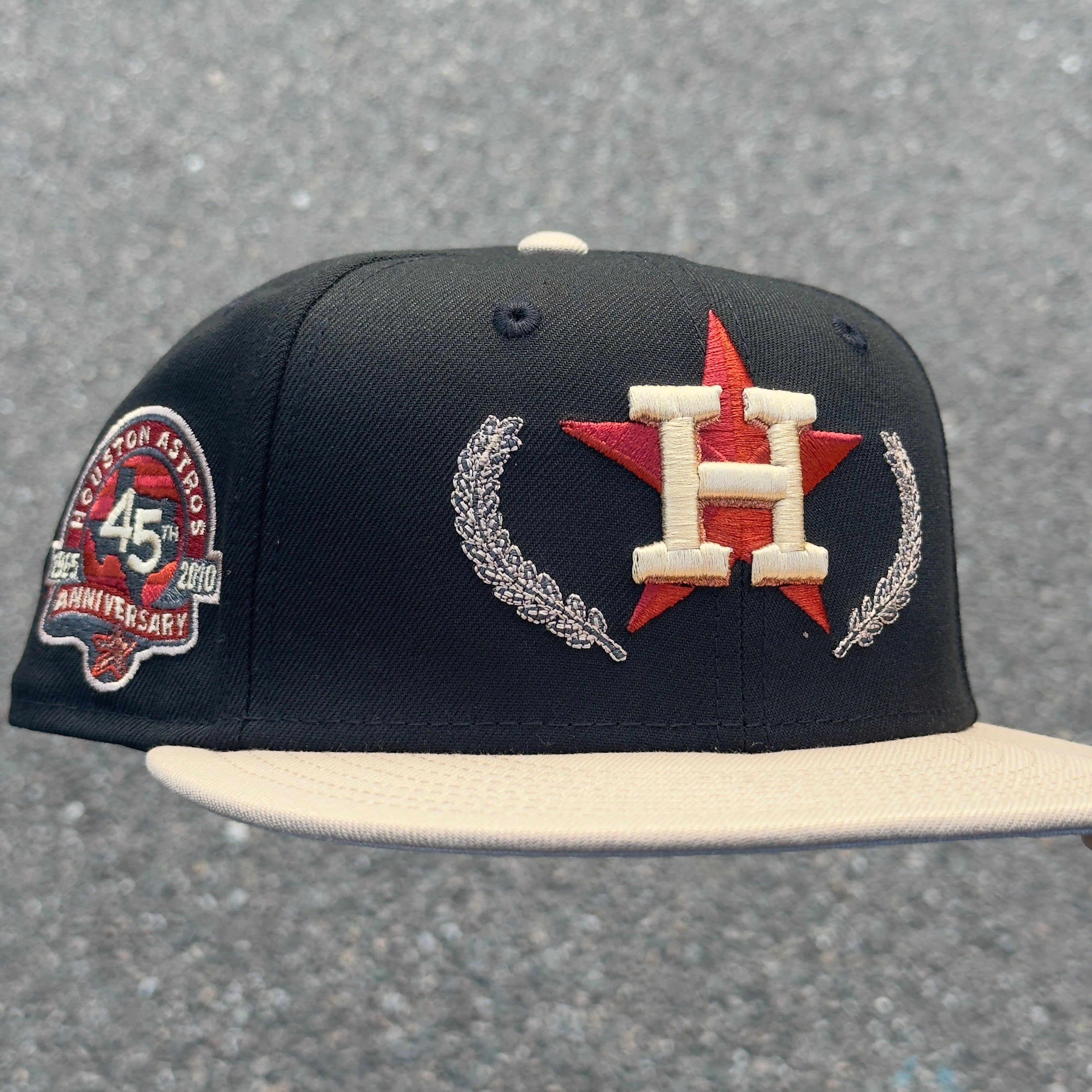 Houston Astros 45th Anniversary Side Patch MLB Fitted Hat New Era 5950 (Black/Tan/Brick Red/Pewter/Gray)