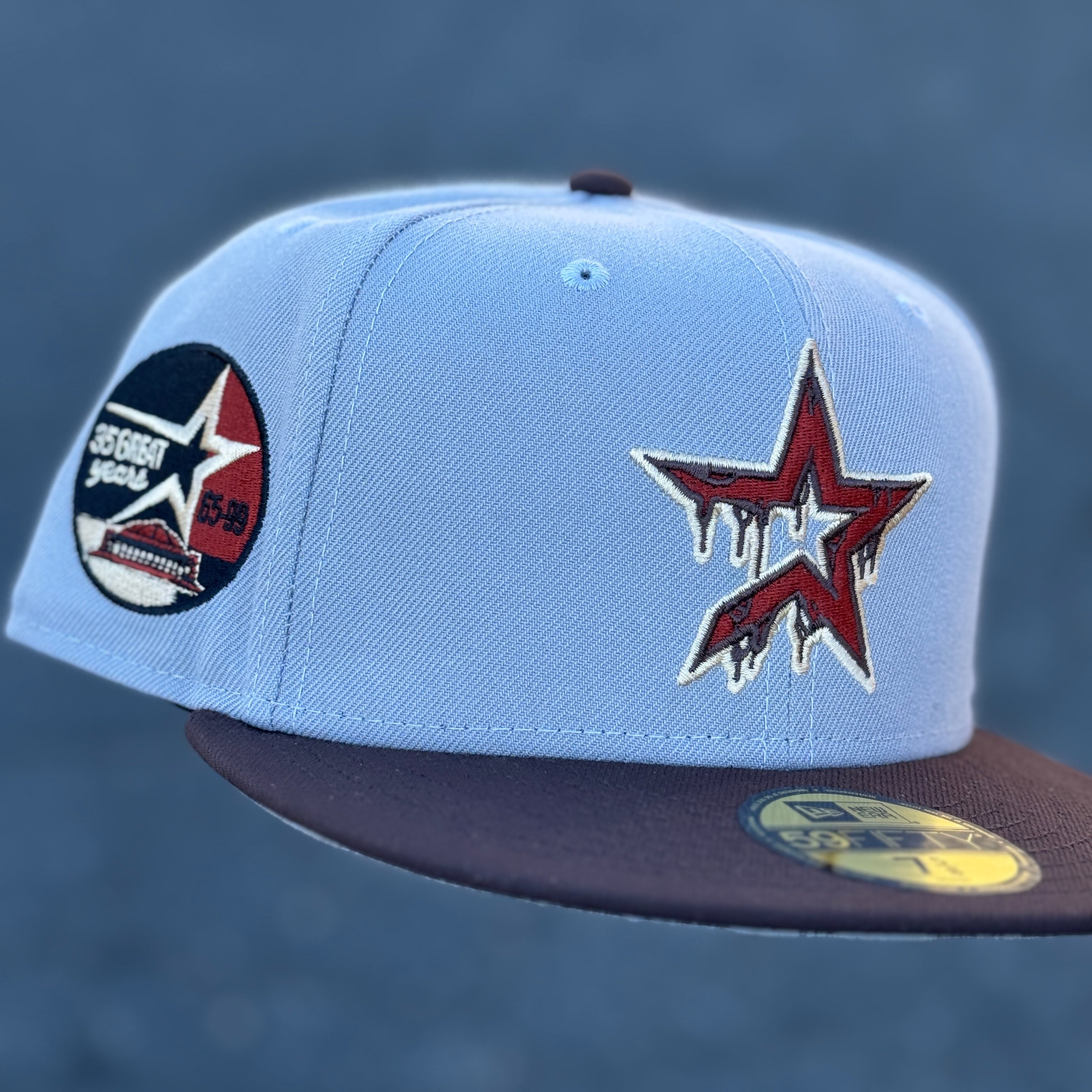 Houston Astros Drip 35 Great Years Side Patch Fitted Hat New Era 5950 (Gray/Brown/Black/Brick Red/Seashell/Gray)