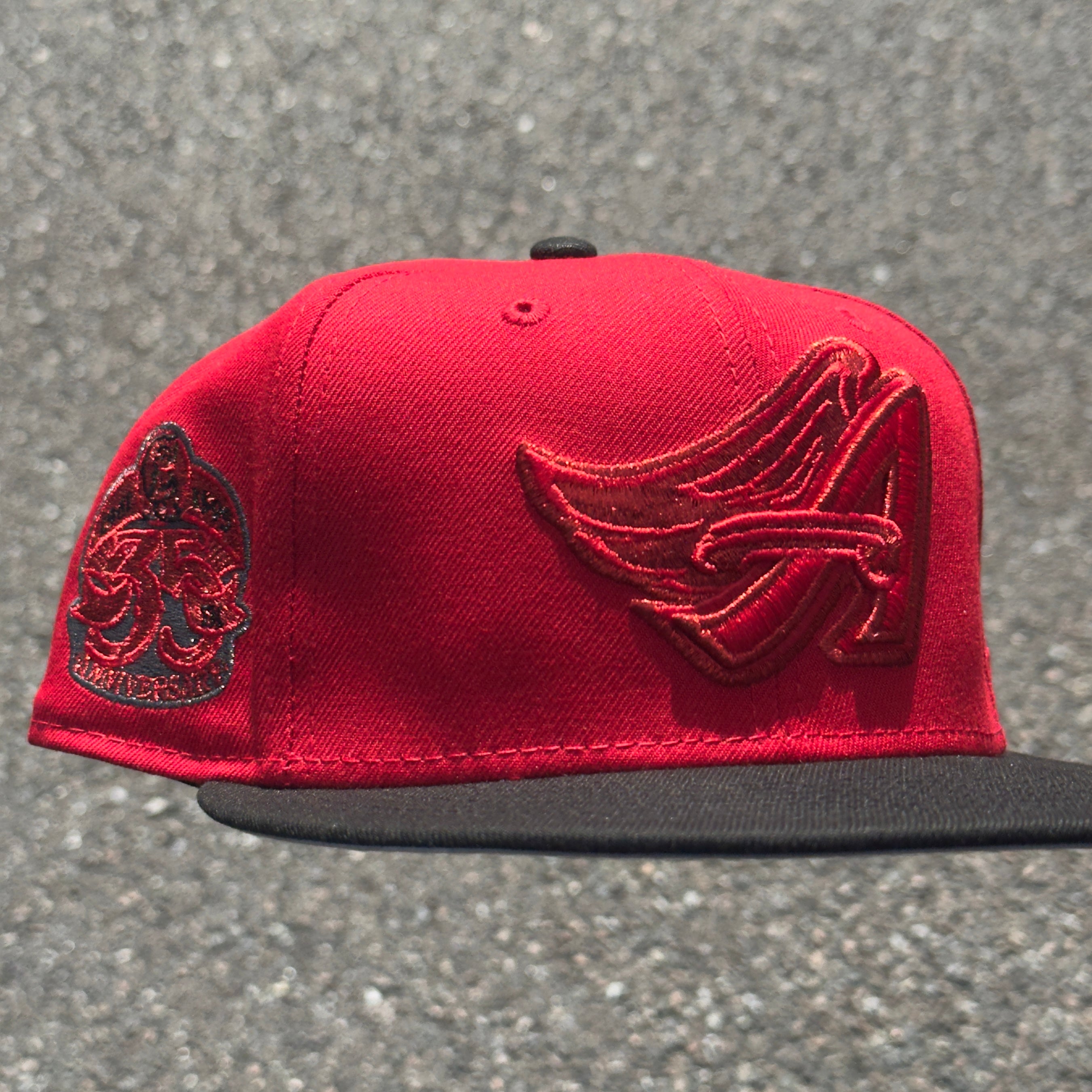 Anaheim Angels 35th Anniversary Side Patch MLB Fitted Hat New Era 5950(Red/Black/Pewter/Gray)