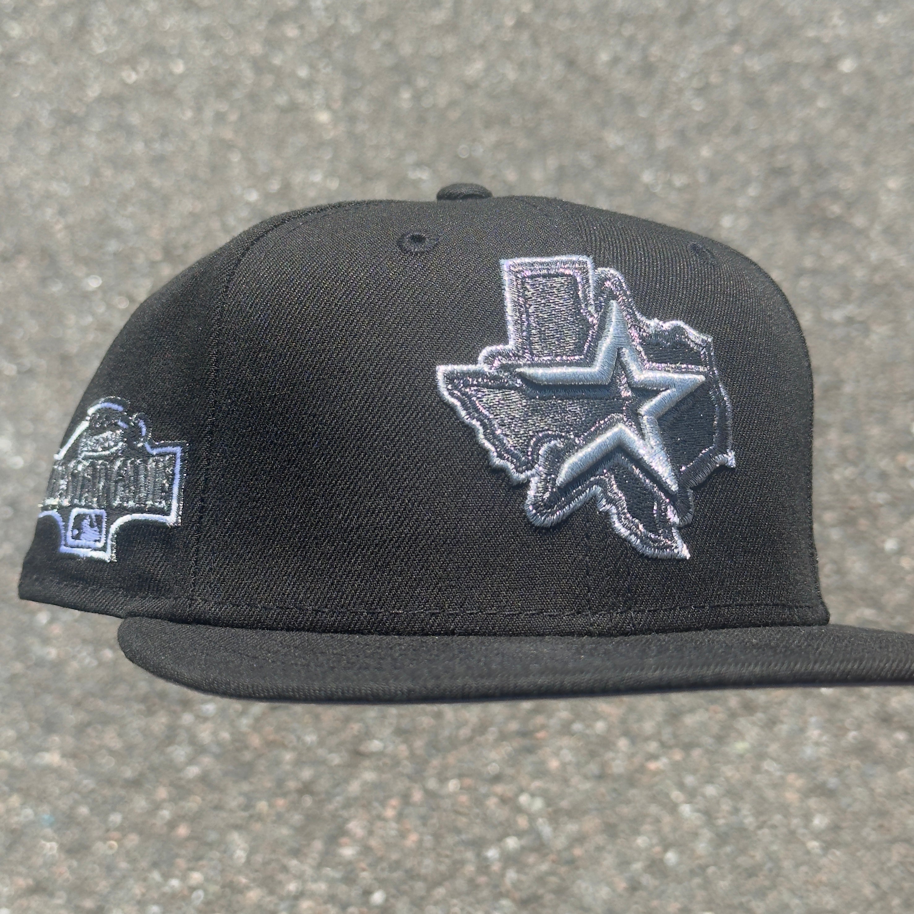 Houston Astros 2004 All Star Game Side Patch MLB Fitted Hat New Era 5950(Black/Pewter/Gray)