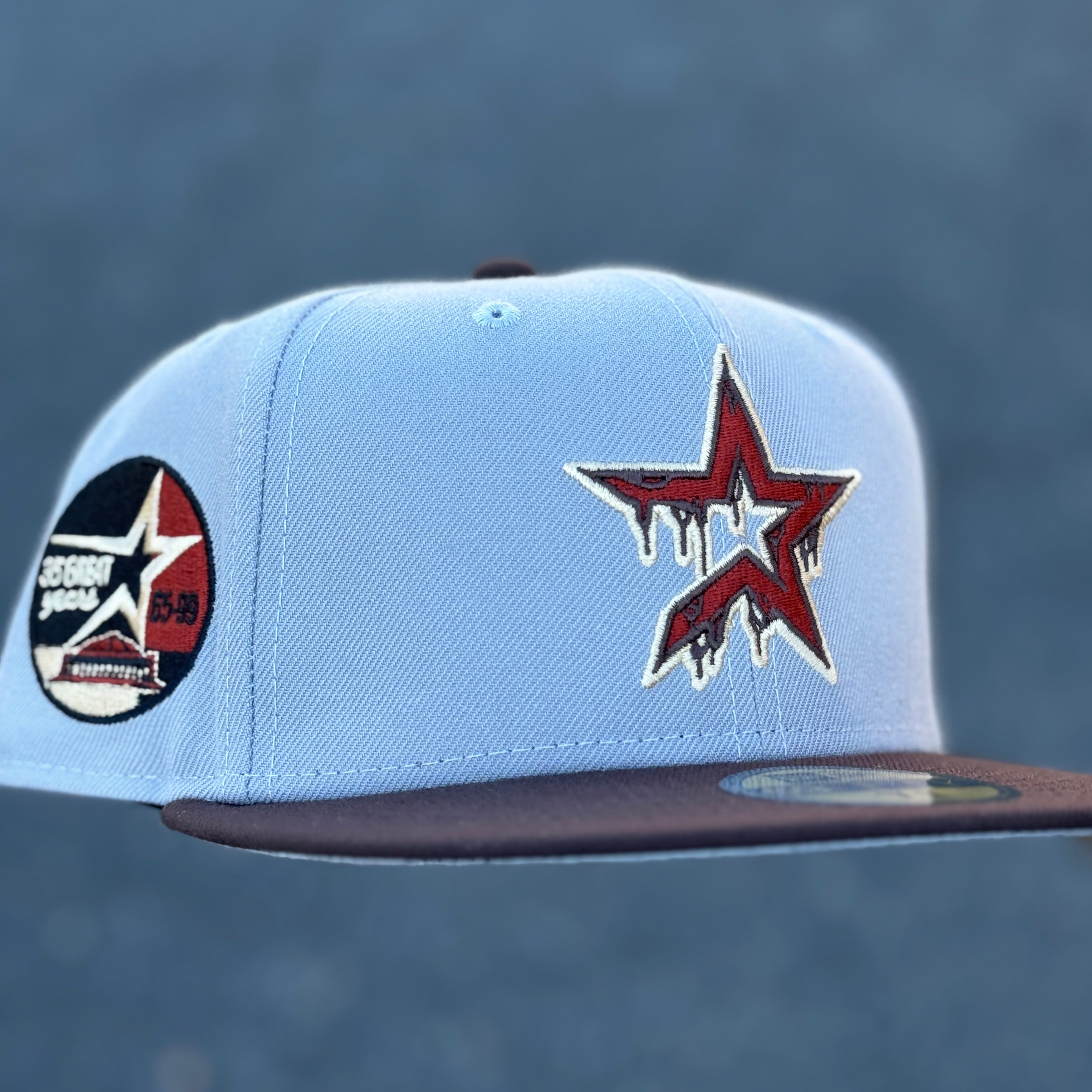 Houston Astros Drip 35 Great Years Side Patch Fitted Hat New Era 5950 (Gray/Brown/Black/Brick Red/Seashell/Gray)