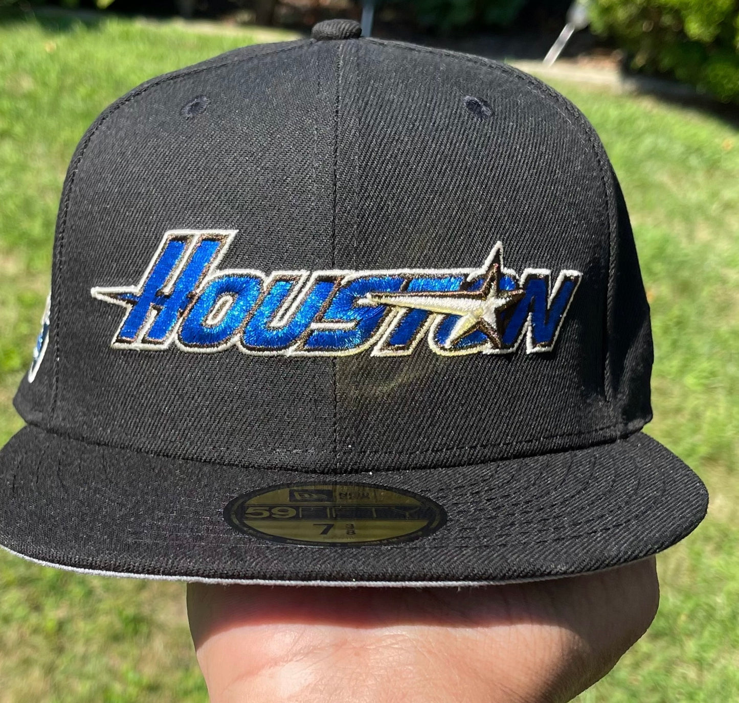 Houston Astros 35 Great Years Side Patch Fitted Hat ((Black/Blue/Gray) New Era 5950