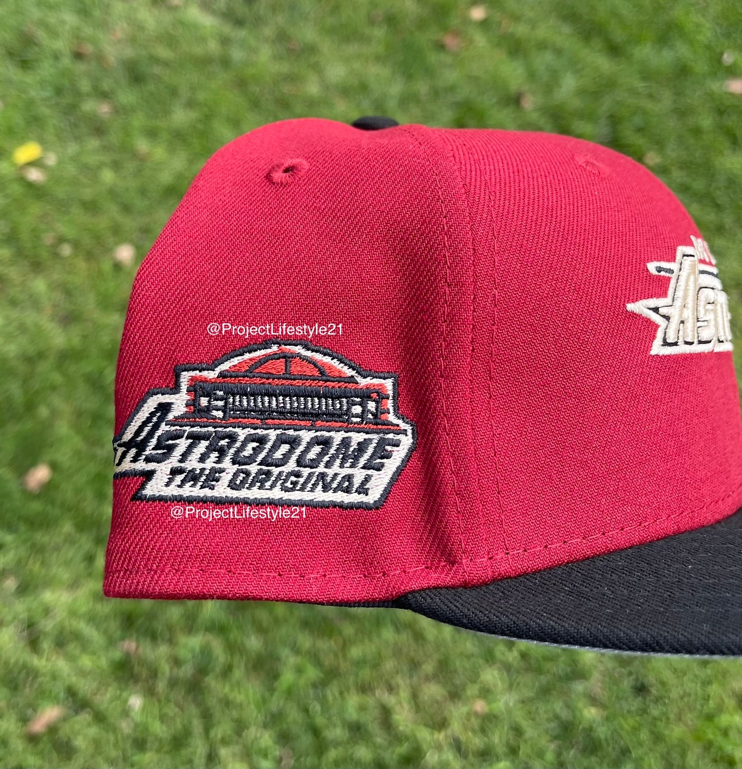 Houston Astros Astrodome Patch Fitted Hat (Brick Red/Black)
