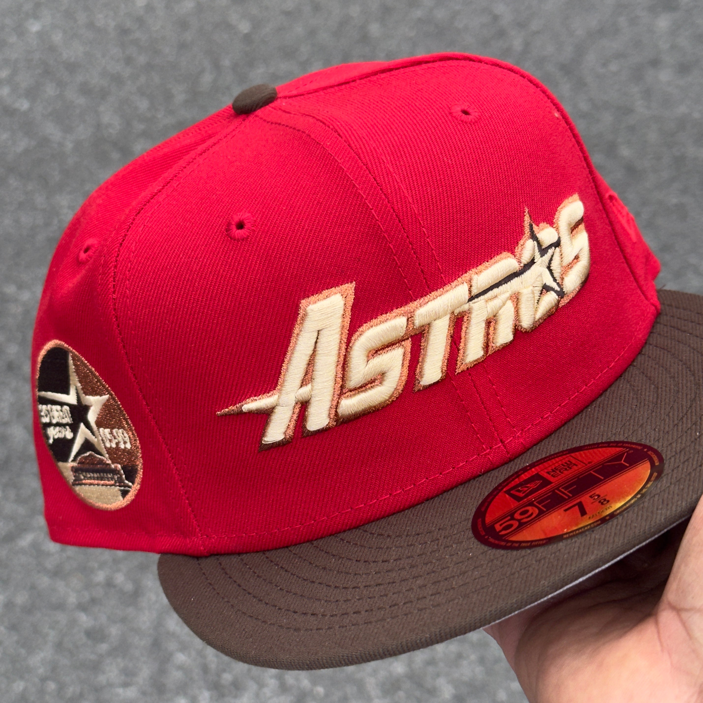 Houston Astros 35 Great Years Side Patch Fitted Hat New Era 5950 (Red/Brown/Seashell/Copper/Gray)