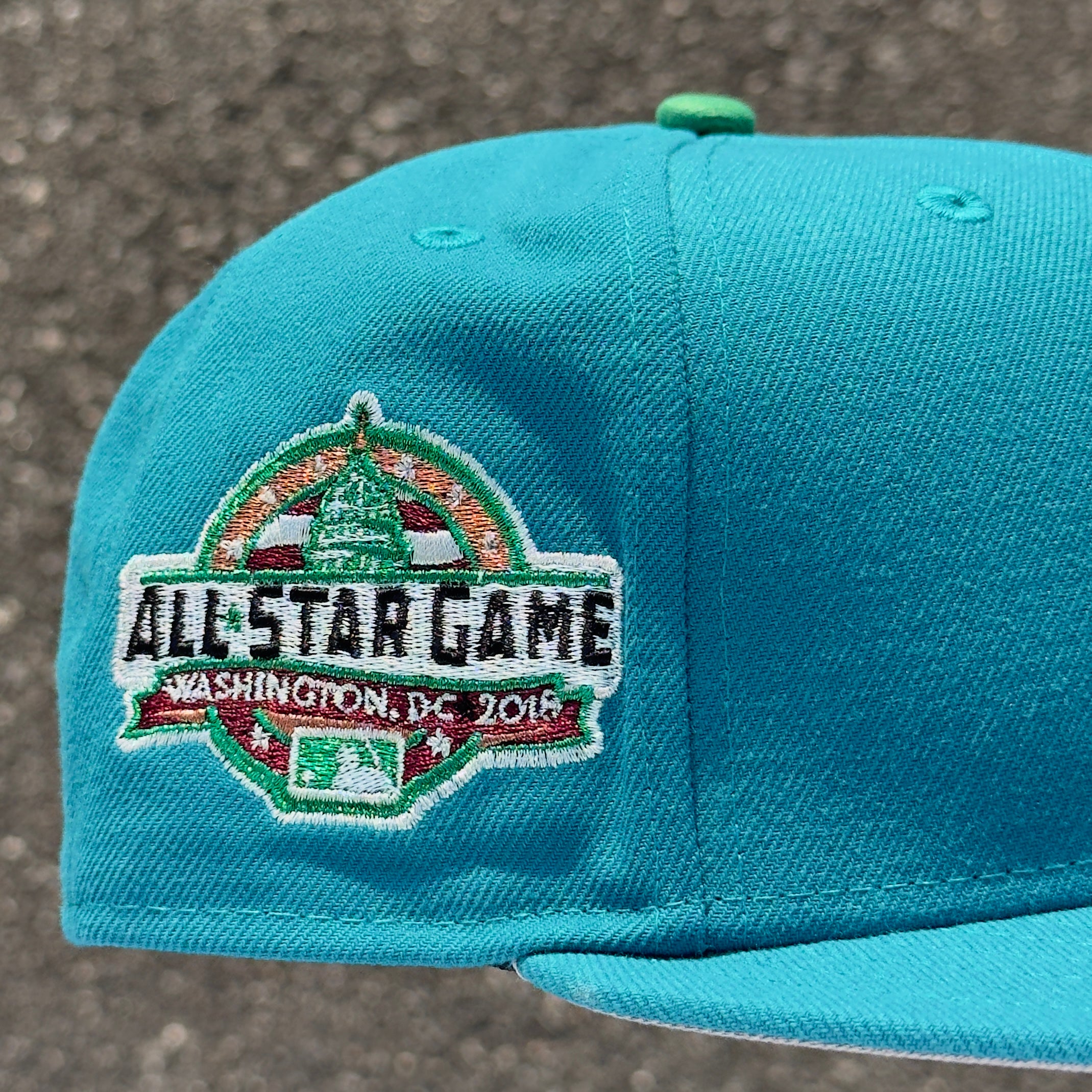 Washington Nationals 2018 All Star Game Side Patch Fitted Hat New Era 5950 (Teal/ Metallic Green/Black/White/Gray)