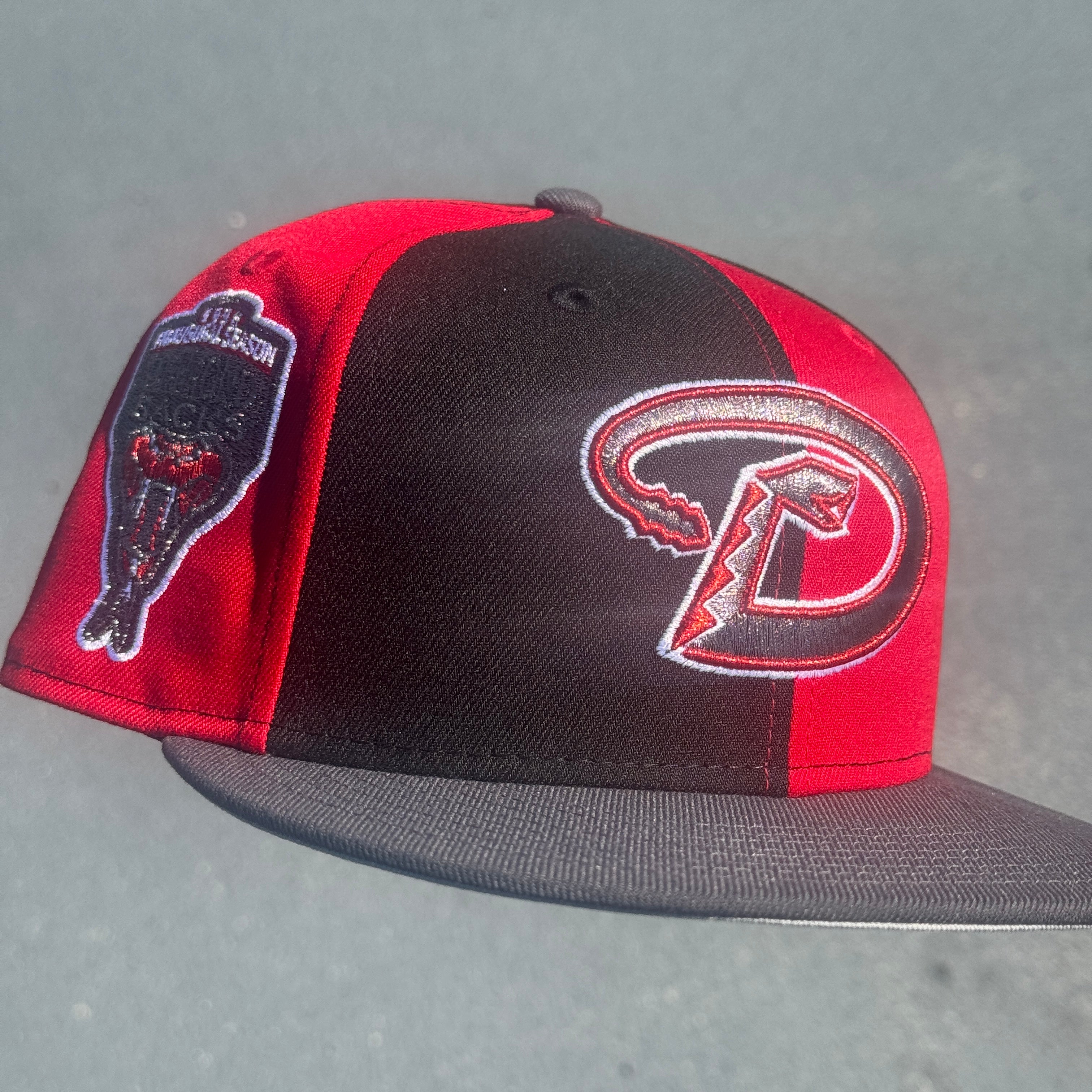 Arizona Diamondbacks Pinwheel 1998 Inaugural SeasonSide Patch Fitted Hat MLB New Era 5950 (Black/Red/White/Graphite/Gray)