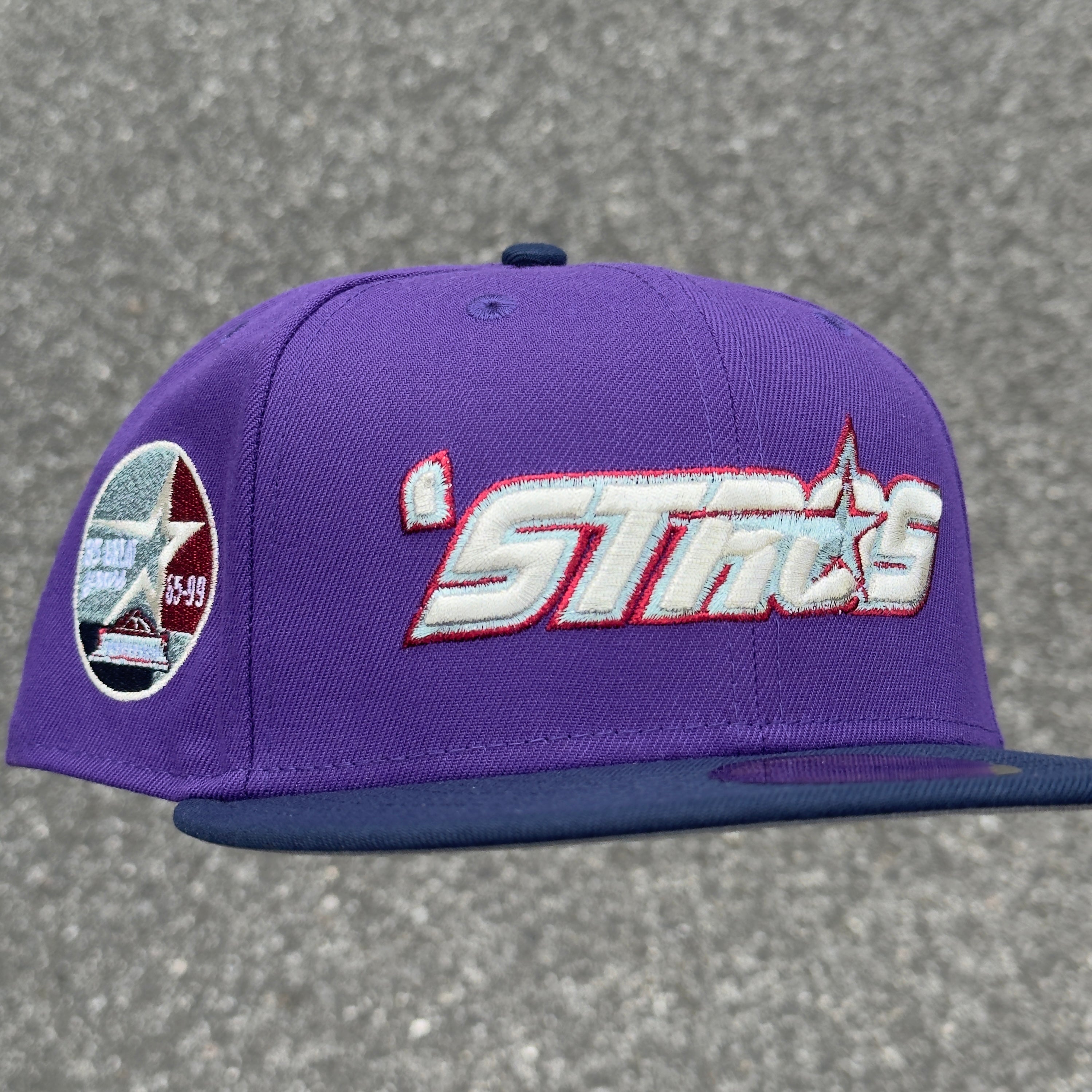 Houston Astros “STROS” 35 Great Years Side Patch Fitted Hat New Era 5950 (Purple/Navy Blue/White/Red/Sky Blue/Gray)