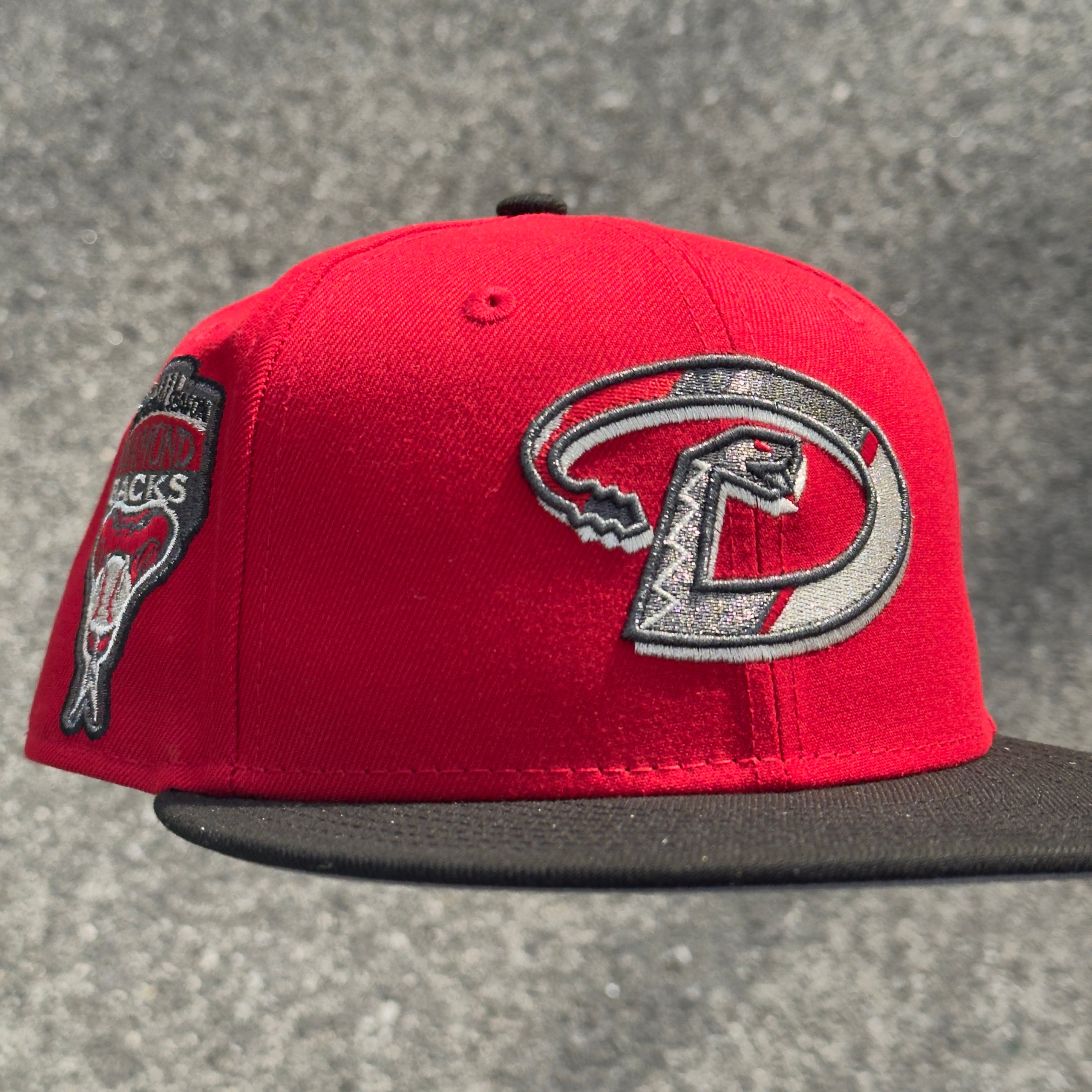 Arizona Diamondbacks 1998 Inaugural Season Side Patch Fitted Hat New Era 5950 (Red/Black/Silver/Gray)