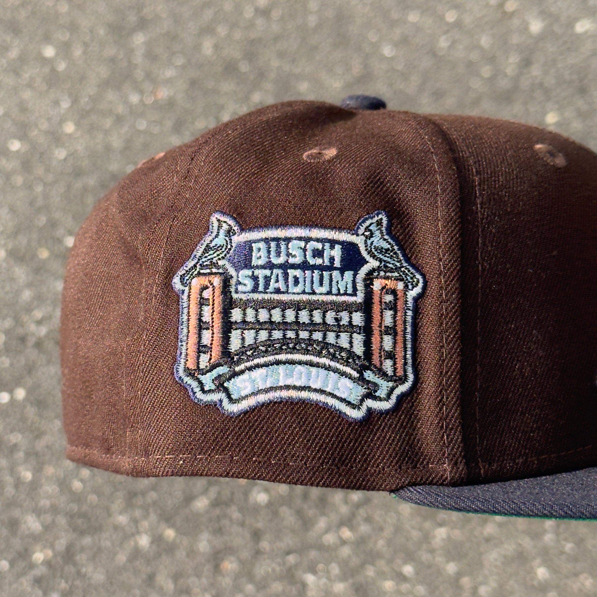 St. Louis Cardinals “The Lou” Busch Stadium Side Patch Fitted Hat New Era 5950 (Brown/Navy/Black/Silver/Copper/Green)