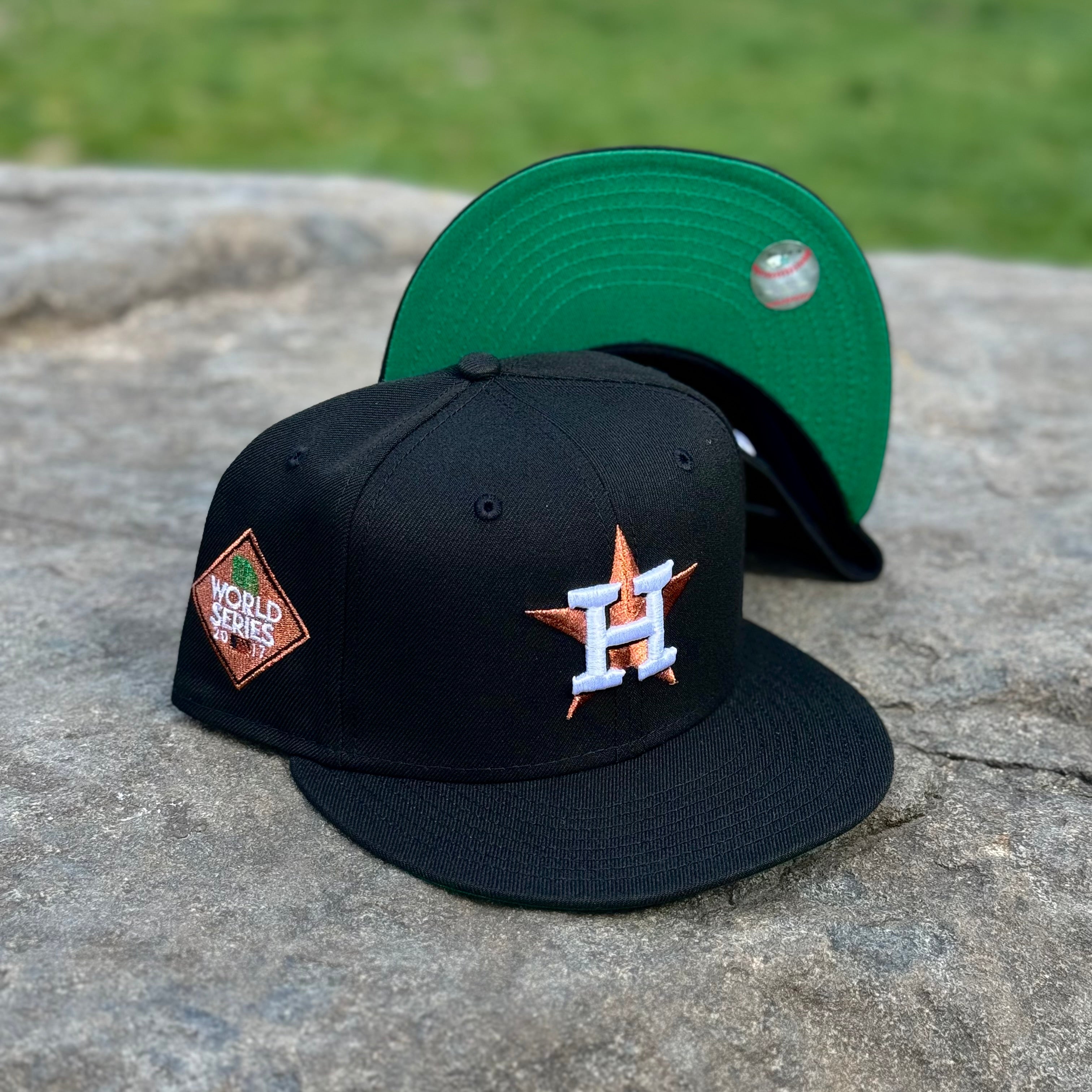 Houston Astros 2017 World Series Side Patch Fitted Hat New Era 5950 (Black/Copper/Green/White)