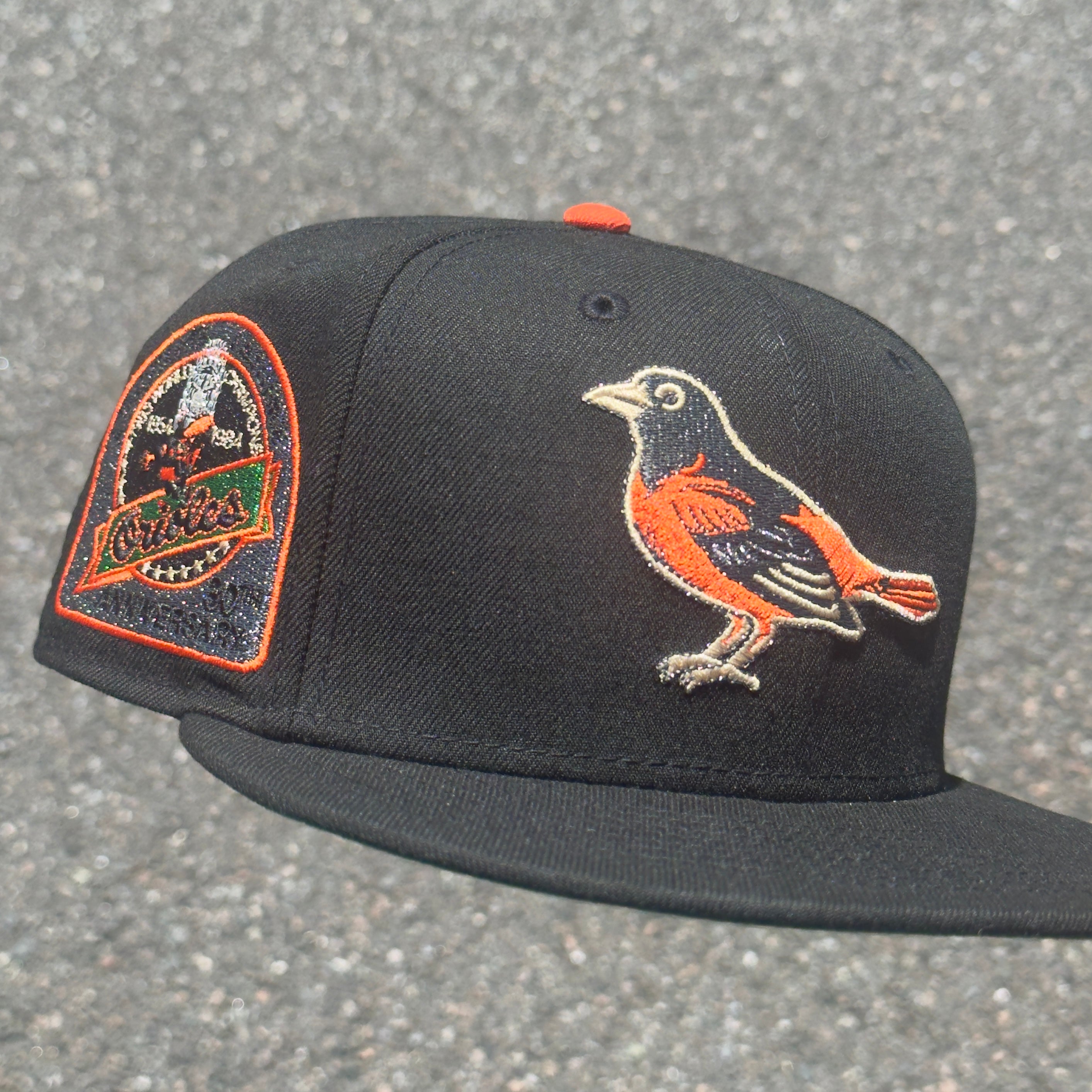 Baltimore Orioles 30th Anniversary Side Patch MLB Fitted Hat New Era 5950(Black/Orange/Tan/Green)