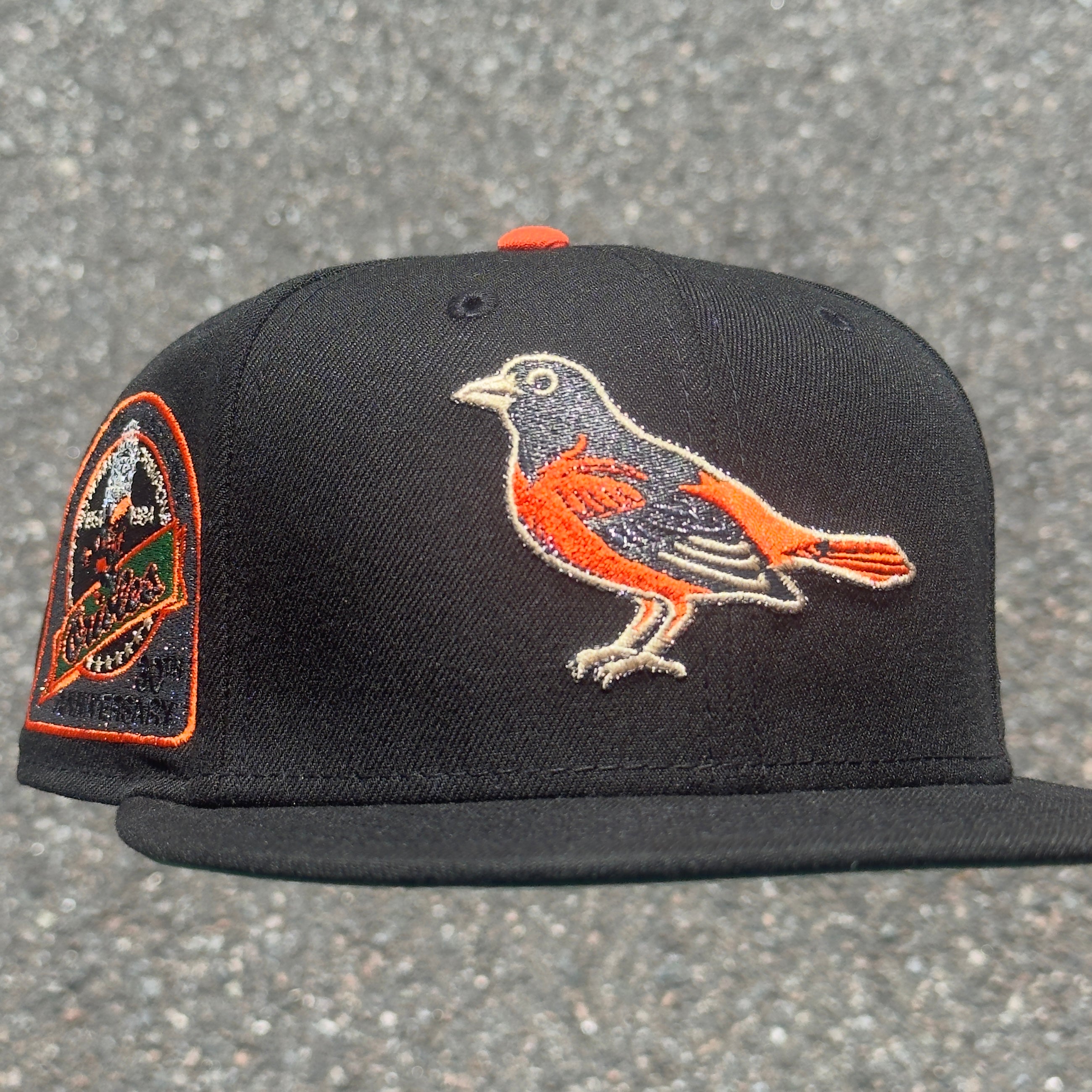 Baltimore Orioles 30th Anniversary Side Patch MLB Fitted Hat New Era 5950(Black/Orange/Tan/Green)