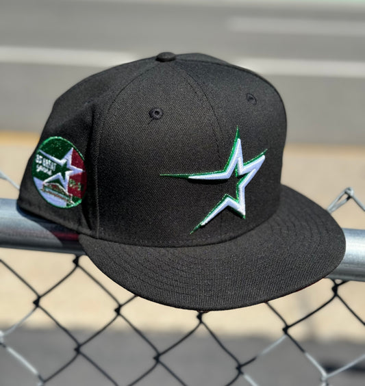 Houston Astros “Cinco De Mayo” 35 Great Years Side Patch Fitted Hat New Era 5950 (Black/Red/Green)