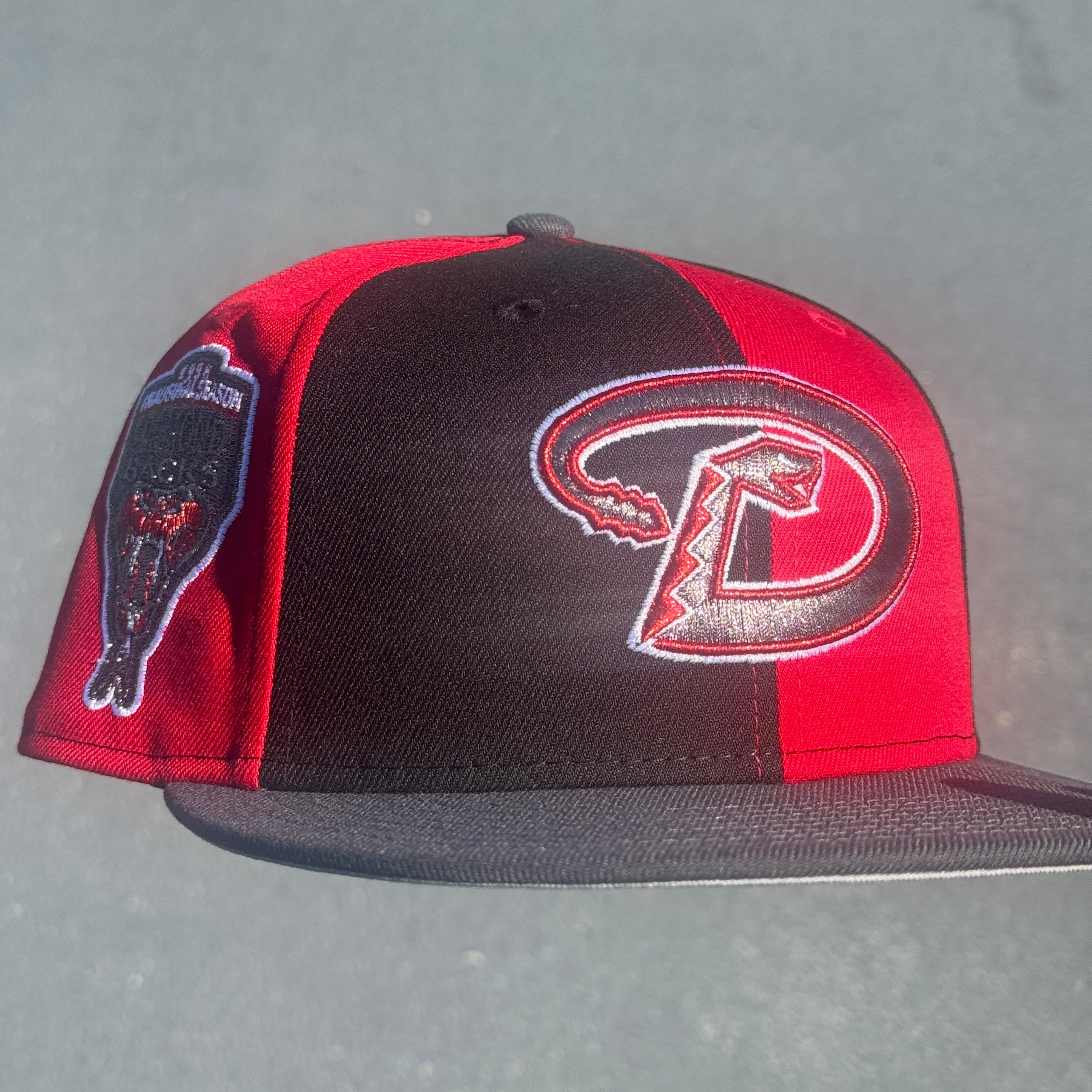 Arizona Diamondbacks Pinwheel 1998 Inaugural SeasonSide Patch Fitted Hat MLB New Era 5950 (Black/Red/White/Graphite/Gray)