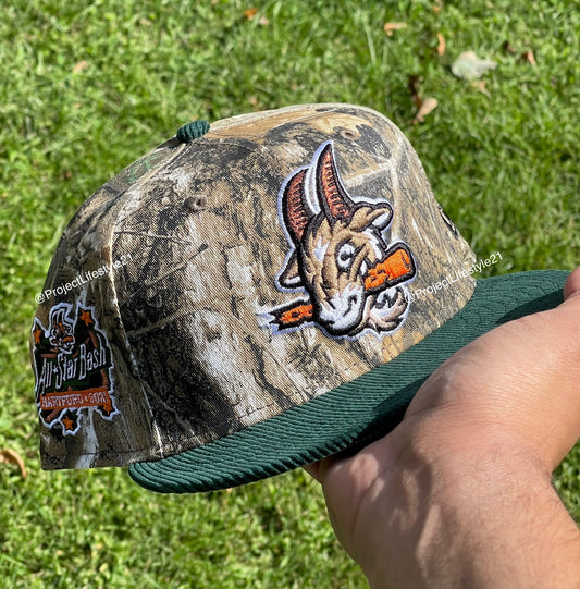 Hartford Yard Goats Real Tree Camo 2021 All Star Bash Patch Fitted Hat (Real Tree/Green)