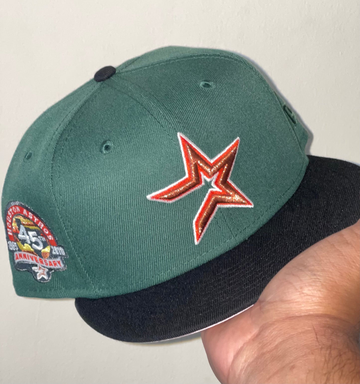 Houston Astros 45th Anniversary Side Patch Fitted Hat New Era 5950 (Green/Black/Copper/Pink)