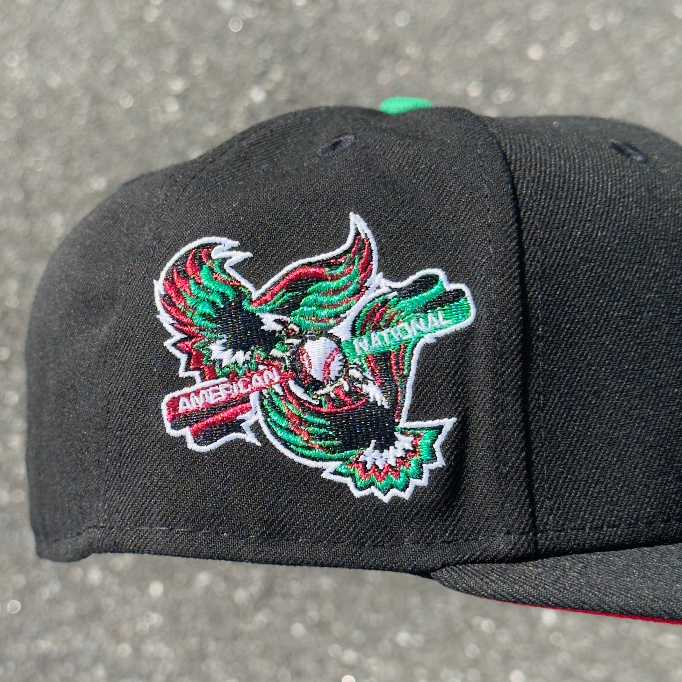 Los Angeles American National Side Patch Fitted Hat New Era 5950 (Black/White/Green/Red)