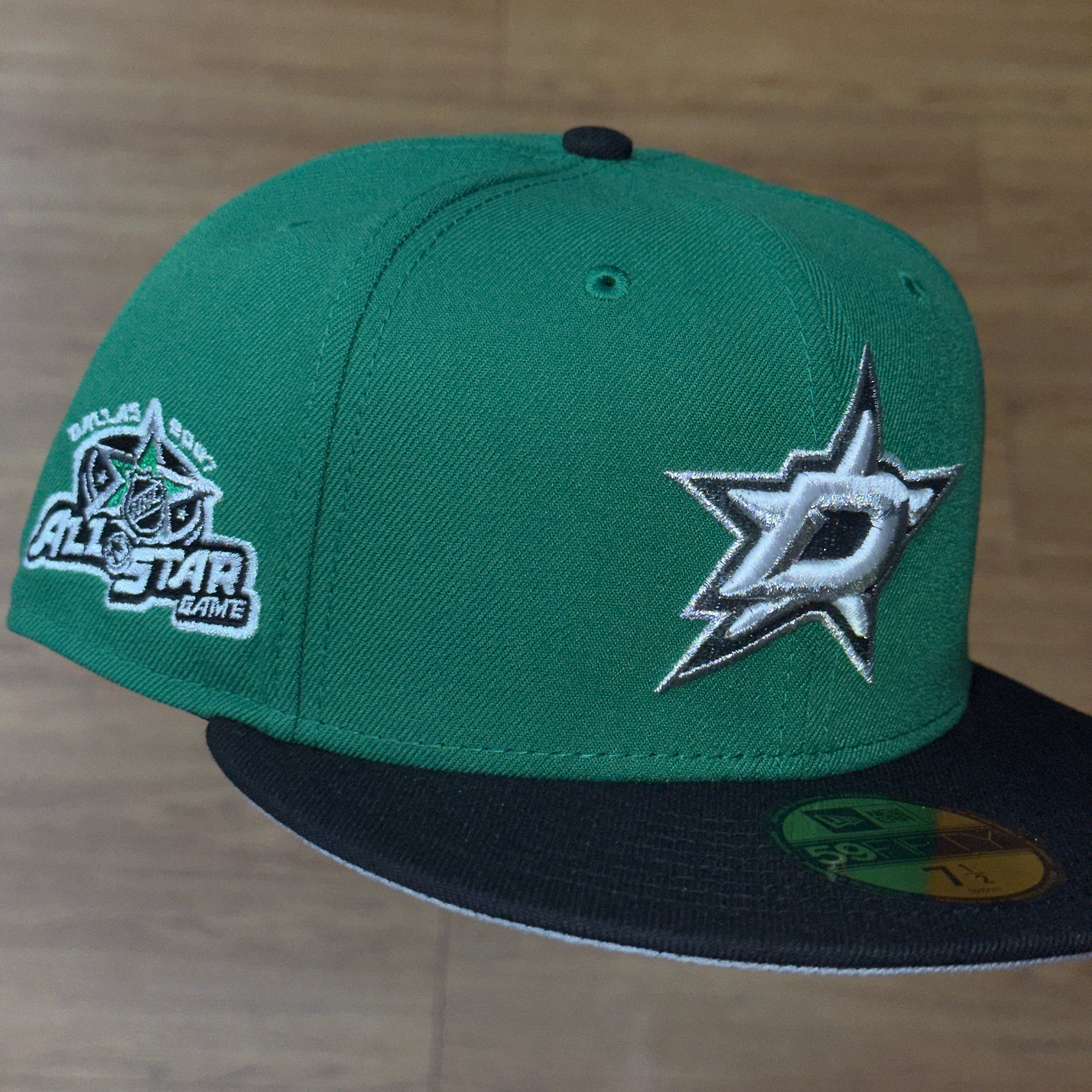 Dallas Stars 2007 All Star Game Side Patch Fitted Hat NHL New Era 5950 (Green/Black/White/Silver/Gray)