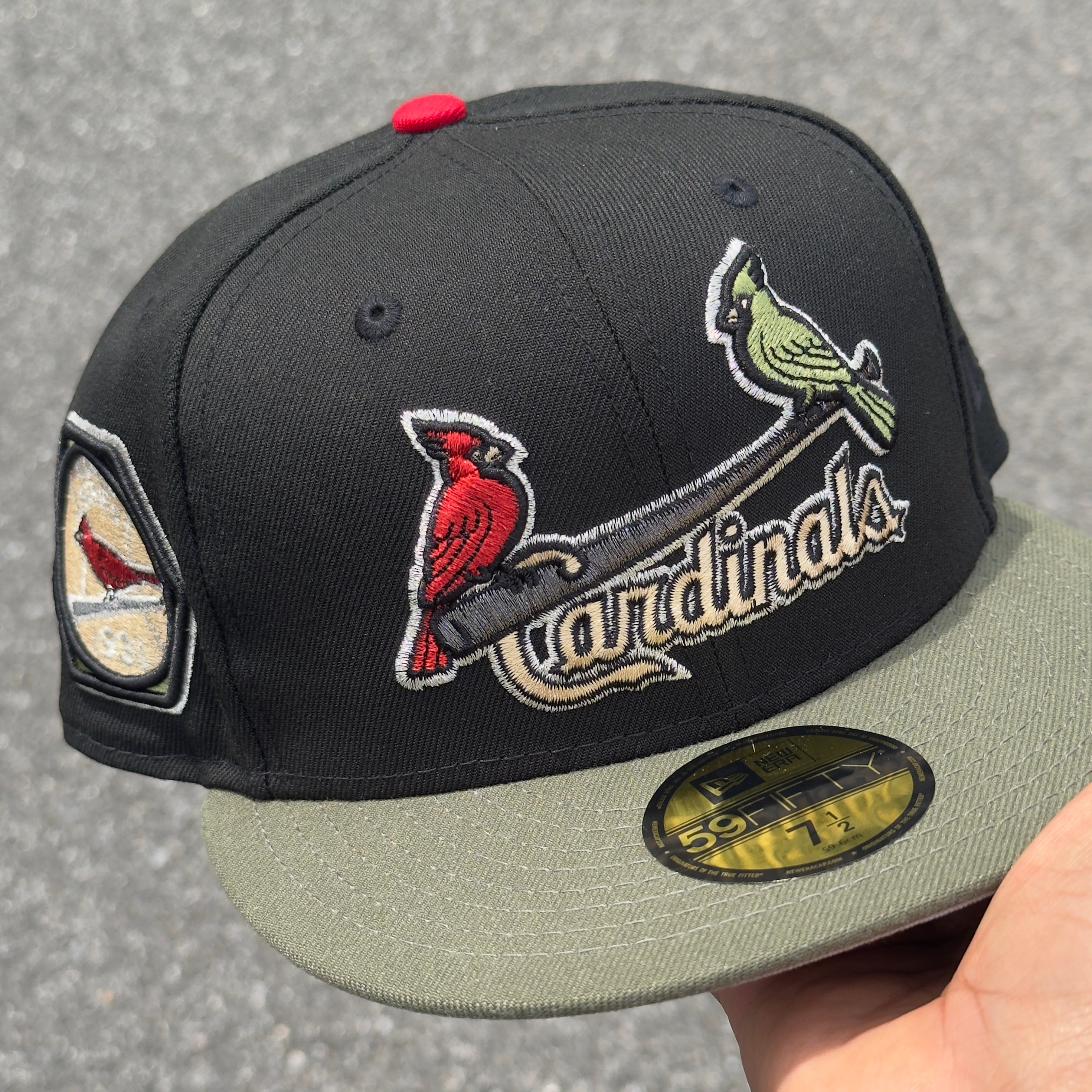 St. Louis Cardinals 1931 World Series Side Patch Fitted Hat New Era 5950 (Black/Olive Green/White/Red/Tan/Gray)