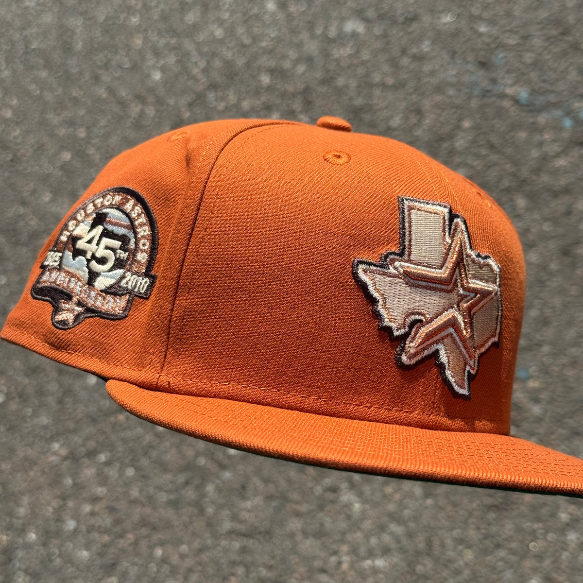 Houston Astros 45th Anniversary  Side Patch MLB Fitted Hat New Era 5950(Rust Orange/Brown/Seashell/Copper/Gray)