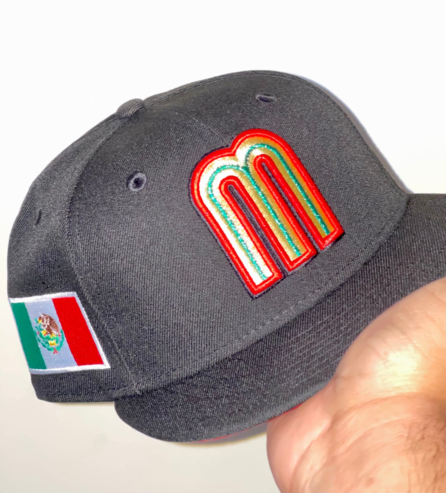 Mexico 2023 World Baseball Classic Fitted Hat (Black/Red uv)
