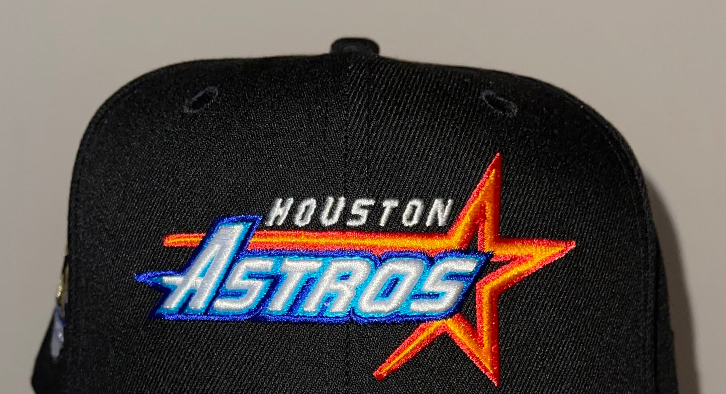 Houston Astros “Star Wars Theme” With 35 Great Years Side Patch Fitted Hat (Black/Blue/Orange)